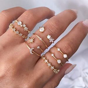 FUTIMELY 62-101Pcs Vintage Knuckle Rings Set Stackable Midi Rings for Women Teen Girls Bohemian Gold&Silver Rings Crystal Joint Finger Rings Pack (58Pcs)