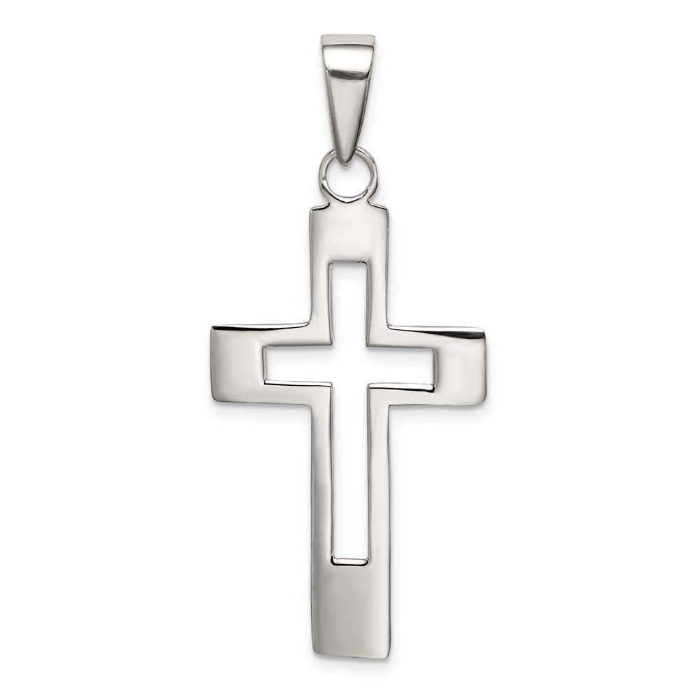 Sterling Silver Cross Pendant 48mm 21mm style QP1141