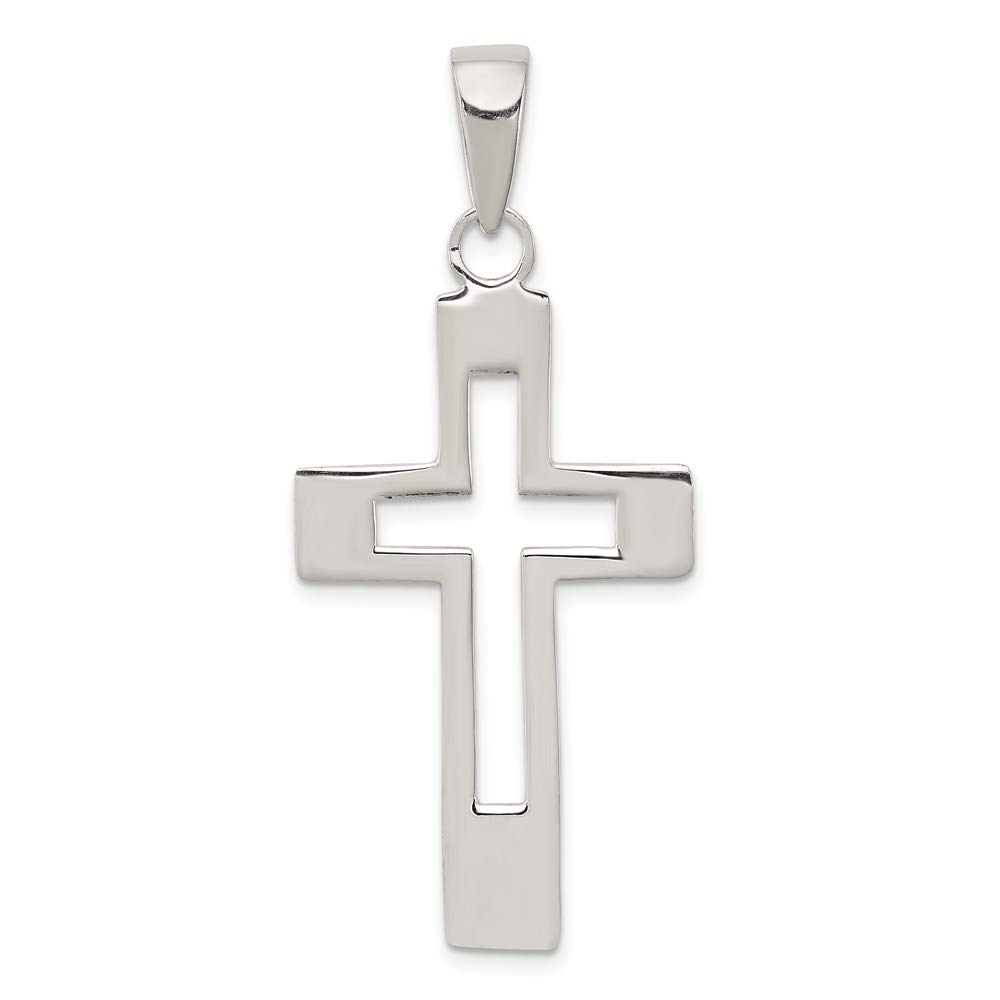 Sterling Silver Cross Pendant 48mm 21mm style QP1141