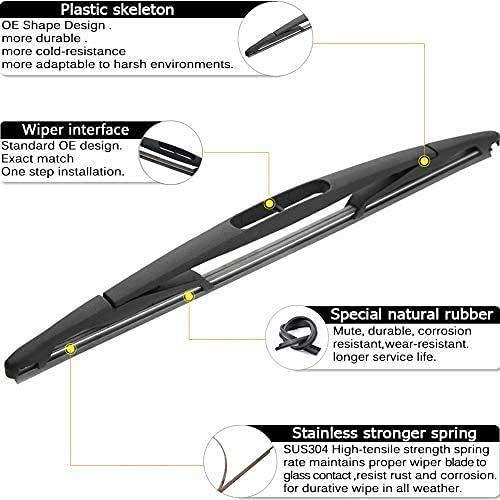 AUTOBOO Windshield Wiper Blades for Ford Escape 2012 2011 2010 2009 2008 with Rear Blade 20"+20"+12" Original Equipment - I&L Pinch Tab (Set of 3)