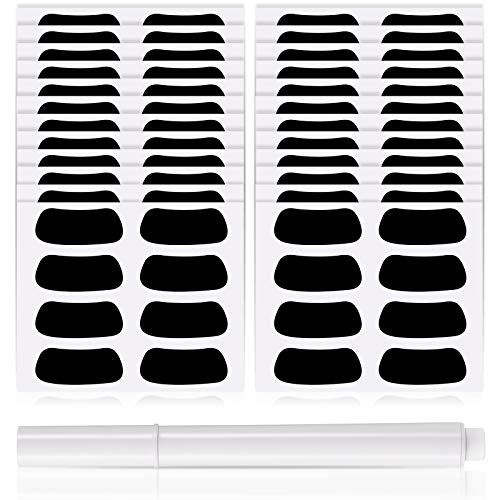 24 Pairs Sports Eye Black Stickers Eye Strips Sports Breathable Eye Stickers with 1 White Pencil for Baseball Football Softball Fans on Game Day (Black)