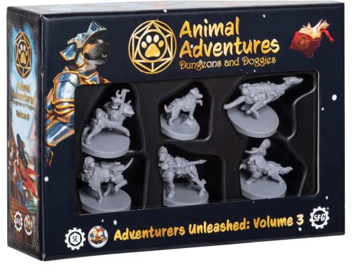 Steamforged Games Animal Adventures Doggies and Dungeons Volume 1-3 Miniatures Bundle (3 Items)