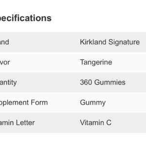 KS Vitamin C 250 mg, 180 Adult Gummies Pack of 2