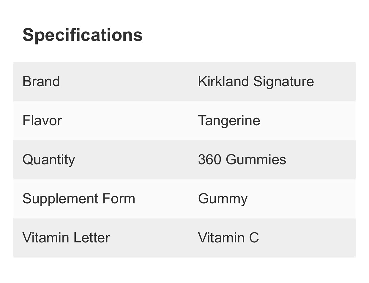 KS Vitamin C 250 mg, 180 Adult Gummies Pack of 2