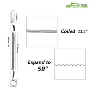 Booms Fishing T02 Heavy Duty Coil Lanyards and T04 Tool Lanyards