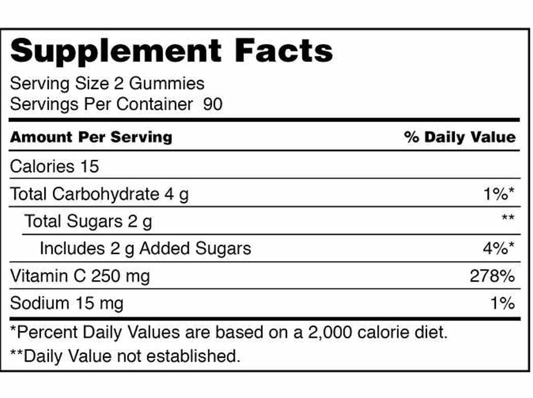 KS Vitamin C 250 mg, 180 Adult Gummies Pack of 2