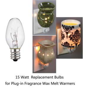 Wax Warmer Bulb - Salt Lamp Bulb,15 Watt Light Bulb for Scentsy Plug-in Nightlight Wax Warmer,Candle Warmer & Himalayan Salt Lamp,WarmWhite - Dimmable,18 Packs