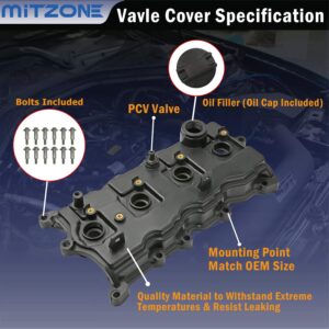 MITZONE Engine Valve Cover Compatible with 2007-2013 Nissan Altima Sentra SE-R 2.5L Part# 13264-JA00A 13270-JA00A