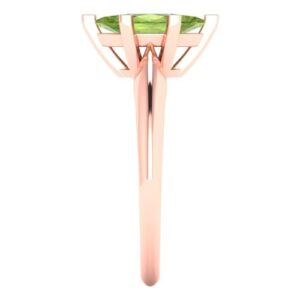 Clara Pucci 1.0 ct Marquise Cut Solitaire Natural Peridot Engagement Wedding Bridal Promise Anniversary Ring 18K Rose Gold Size 11