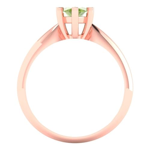 Clara Pucci 1.0 ct Marquise Cut Solitaire Natural Peridot Engagement Wedding Bridal Promise Anniversary Ring 18K Rose Gold Size 11