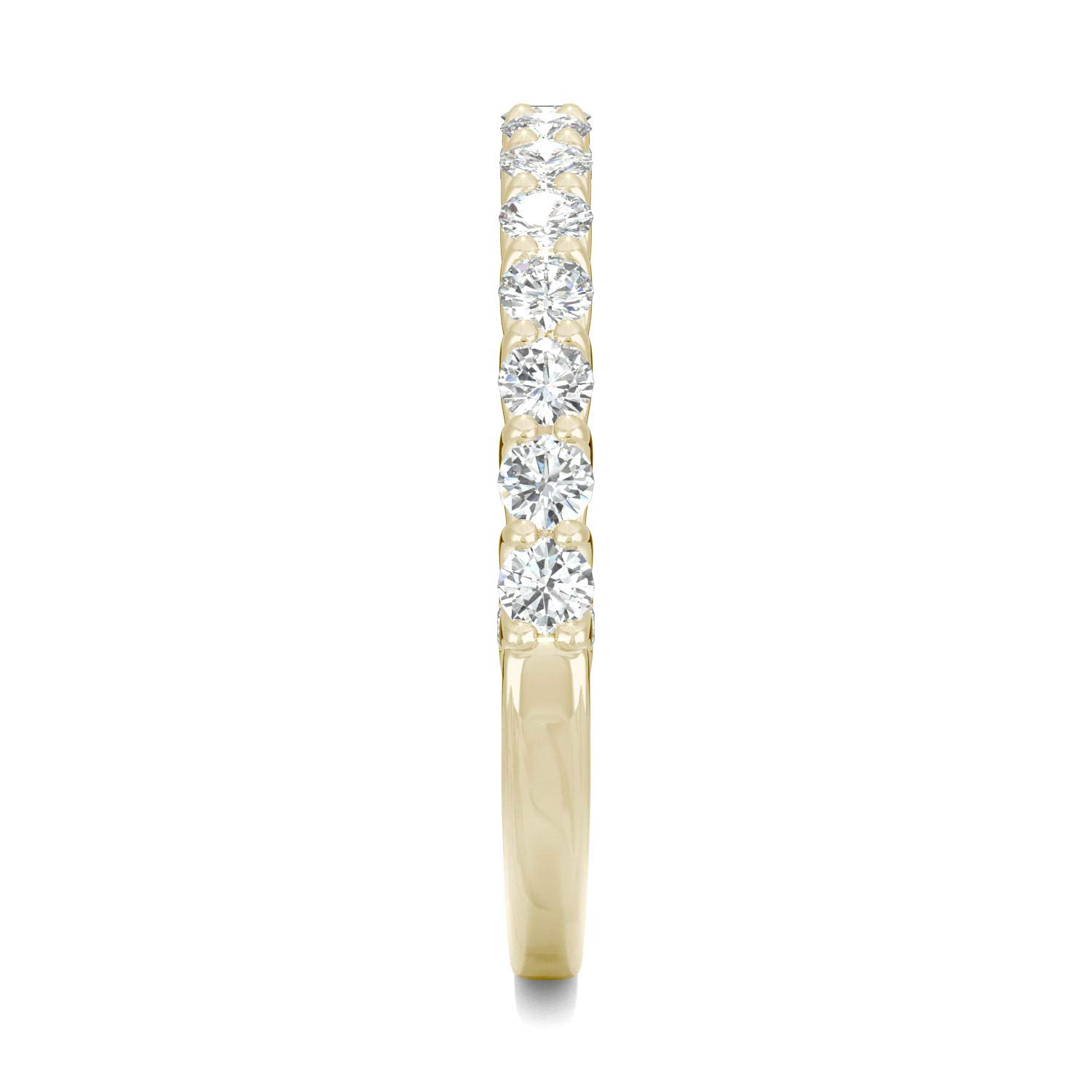 14K Yellow Gold Moissanite by Charles & Colvard 2mm Round Wedding Band-size 7 0.45cttw DEW by Charles & Colvard