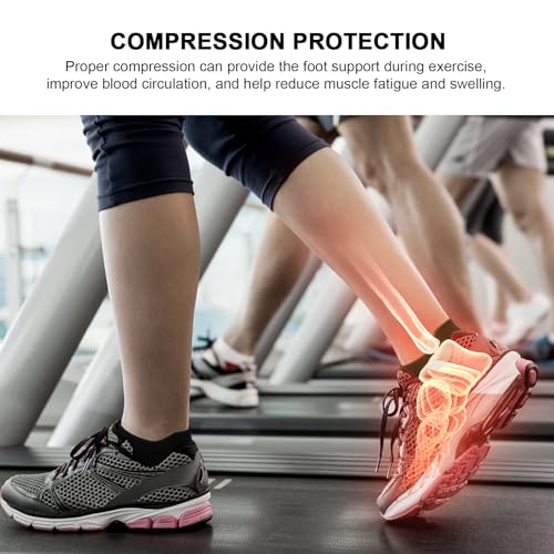 PAPLUS Compression Running Socks Women (6 Pairs), Ankle Athletic Socks Low Cut with Arch Support