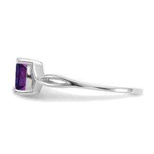 Bonyak Jewelry 14kt White Gold Amethyst Birthstone Ring in Size 7