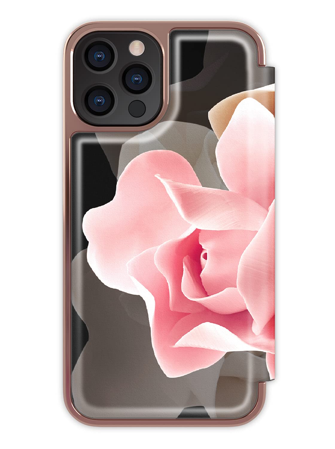 Ted Baker KNOWANE Mirror Folio Case for iPhone 12/12 Pro (6.1inch) - Porcelain Rose (Black)