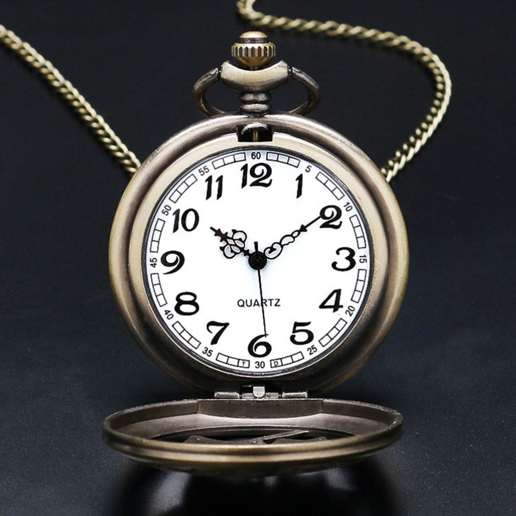 Hemobllo Vintage Pocket Watch Retro Flower Pocket Watch Hanging Watch Clothes Decoration for Men Women Adult