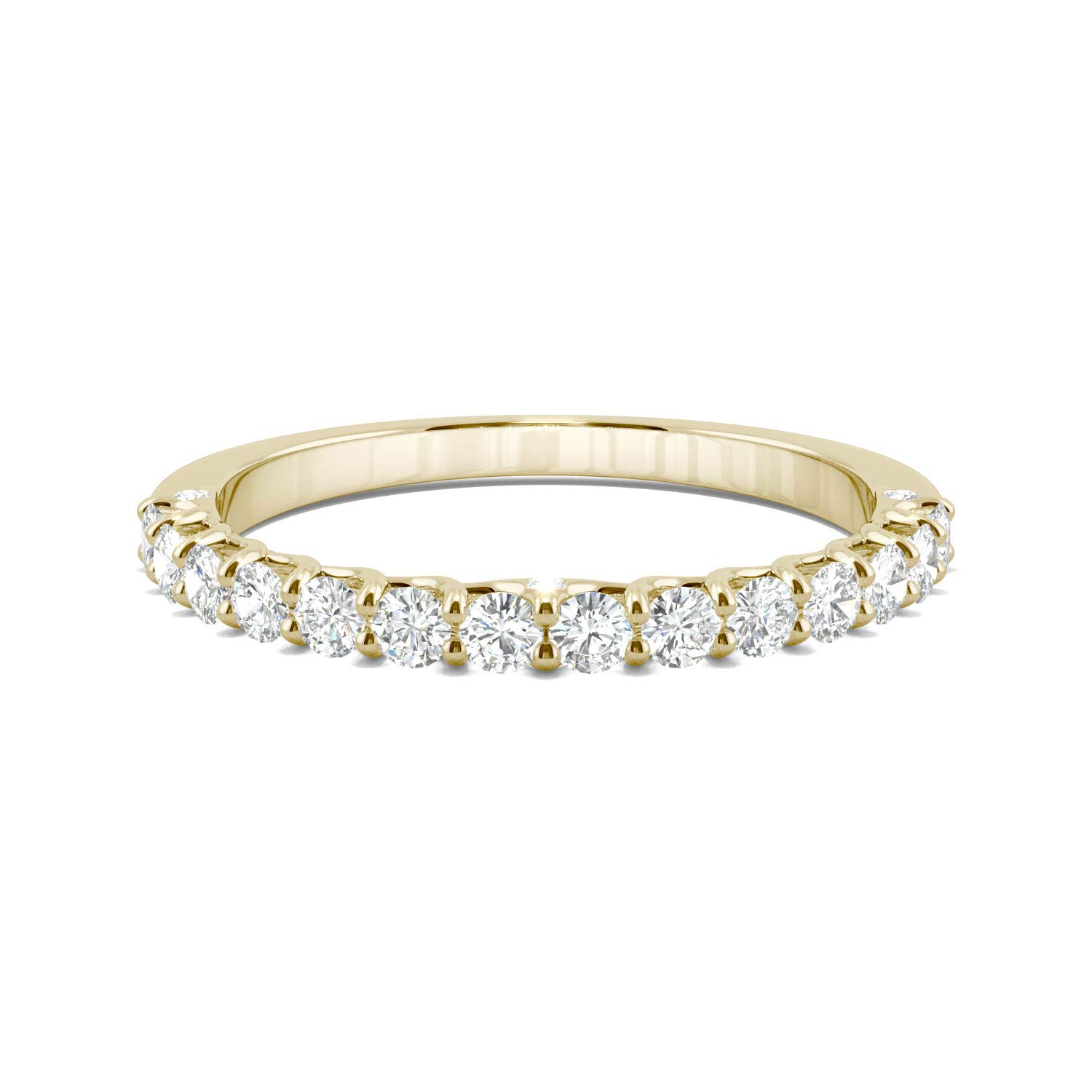 14K Yellow Gold Moissanite by Charles & Colvard 2mm Round Wedding Band-size 7 0.45cttw DEW by Charles & Colvard