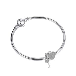 New Lock and Key To My Heart Charm Love Forever friend Bead Compatible with Women Pandora Bracelets