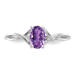 Bonyak Jewelry 14kt White Gold Amethyst Birthstone Ring in Size 7