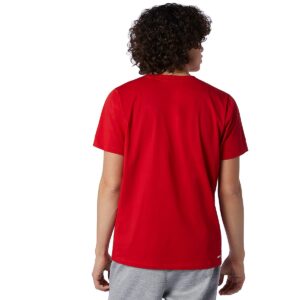 New Balance Men's Heather Tech Short Sleeve, Team Red Inline , XX-Large