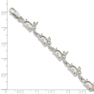 Solid Sterling Silver Rabbits Bracelet