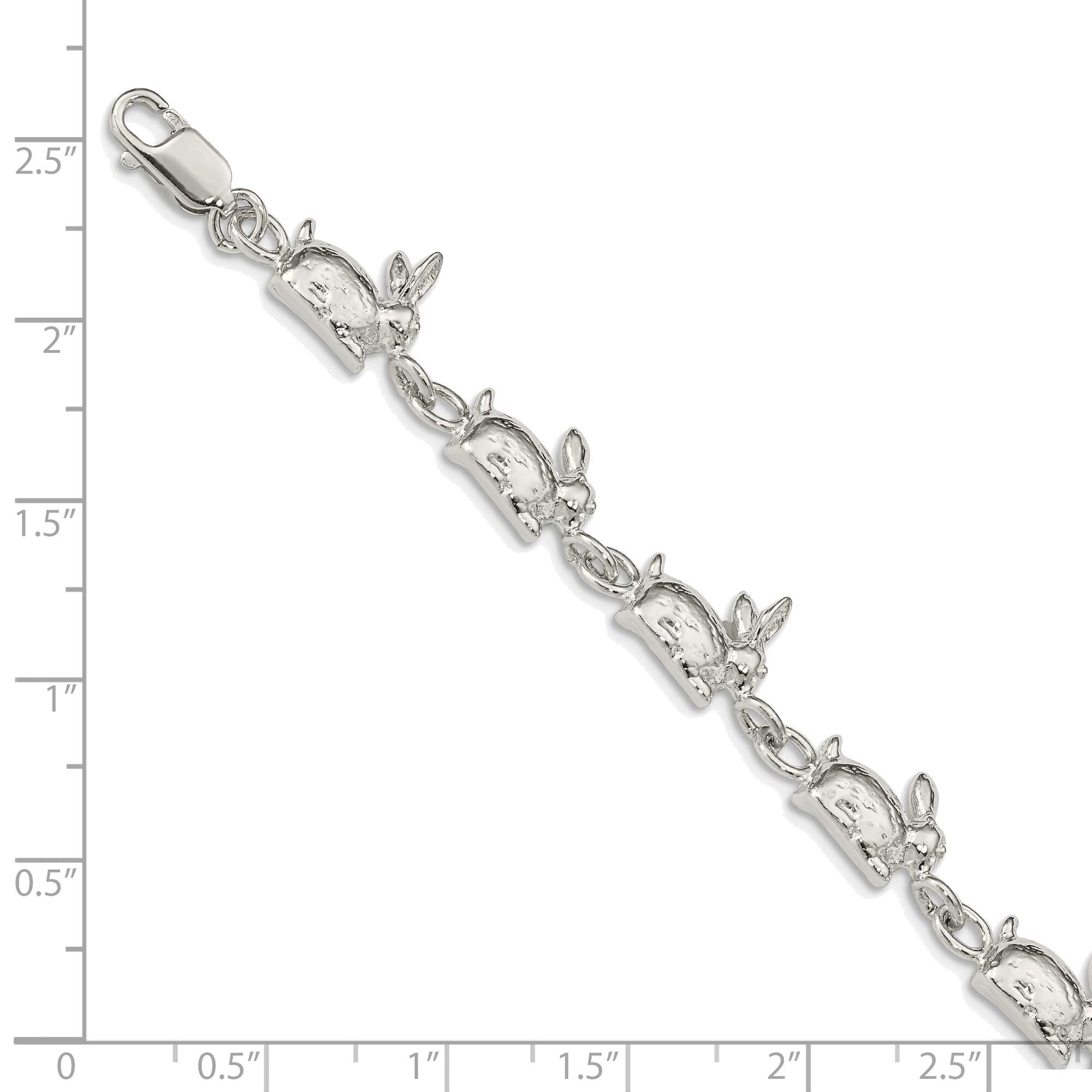 Solid Sterling Silver Rabbits Bracelet