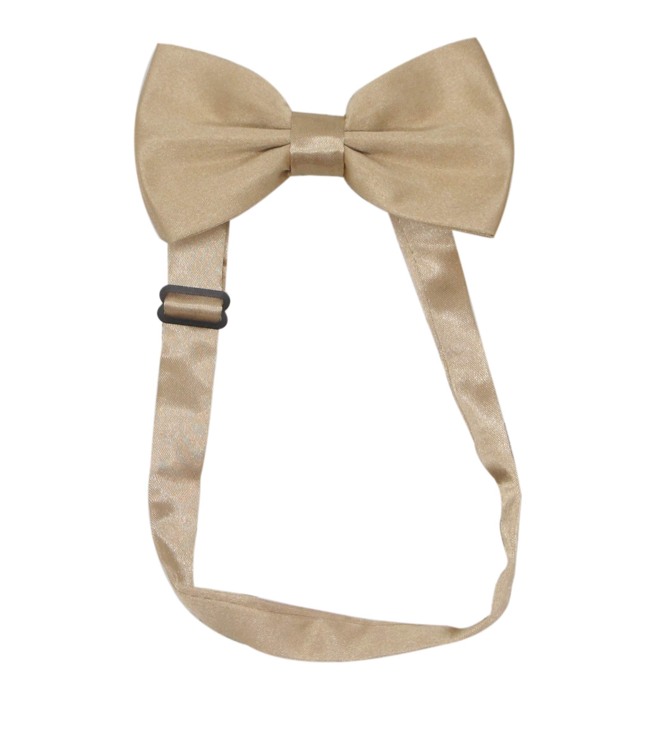 Doloise Men's Suspenders Bowtie Set Elastic Y Shape Style Women's Suspenders Bowtie For Wedding&Formal Events (Khaki)