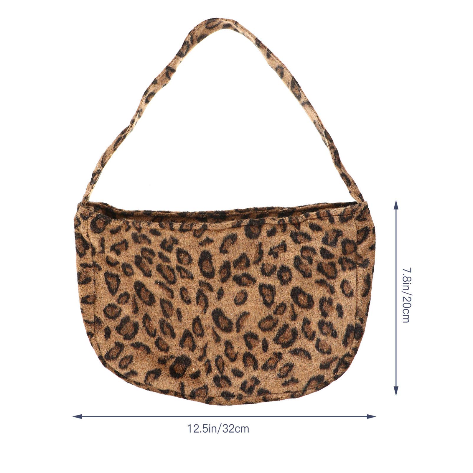 VALICLUD 1pc Leopard Underarm Bag Retro Classic Clutch Mini Plush Purse Vintage Purses for Women Leopard Faux Fur Shoulder Bag Leopard Wallets for Women Women's Artificial Lady Bags