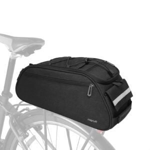 MOSISO Bike Rack Bag, Waterproof Bicycle Trunk Pannier Rear Seat Bag Cycling Bike Carrier Backseat Storage Luggage Saddle Shoulder Bag, Black