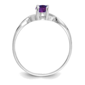 Bonyak Jewelry 14kt White Gold Amethyst Birthstone Ring in Size 7