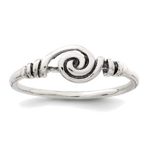 bonyak jewelry solid sterling silver antiqued swirl ring in size 8