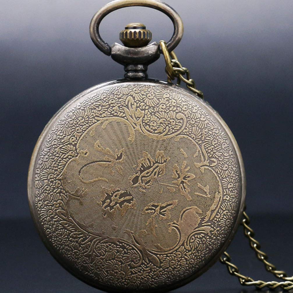 Hemobllo Vintage Pocket Watch Retro Flower Pocket Watch Hanging Watch Clothes Decoration for Men Women Adult