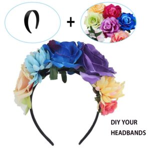 1.2 Inch Satin Headbands 6 Pcs Multi Color Ladies and Girls Hard Hair Bands, 6 Colors.