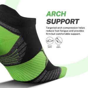 PAPLUS Compression Running Socks Women (6 Pairs), Ankle Athletic Socks Low Cut with Arch Support