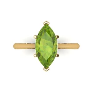 clara pucci 2.50 ct marquise cut solitaire natural peridot engagement wedding bridal promise anniversary ring 18k yellow gold size 3.5