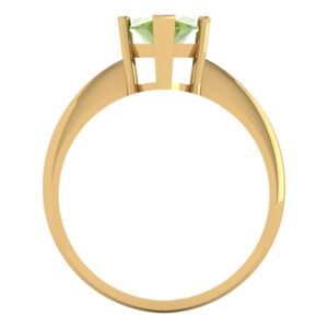 Clara Pucci 2.50 ct Marquise Cut Solitaire Natural Peridot Engagement Wedding Bridal Promise Anniversary Ring 18K Yellow Gold Size 3.5