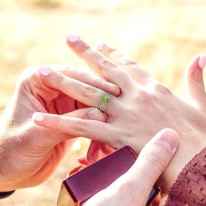 Clara Pucci 1.35 ct Round Cut Solitaire W/Accent Natural Peridot Art Deco Bridal Wedding Statement ring 18K yellow & White Gold Size 8