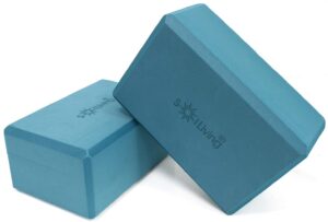 sol living yoga blocks 2 pack high density eva foam yoga cushion stretching pilates meditation exercise equipment support deepen poses odor free non slip yoga accessories - 4" x 6" x 9"- teal