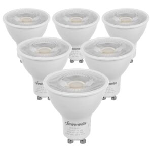 dewenwils 6-pack gu10 led bulb dimmable, 3000k warm white gu10 bulb replacement for track lighting, 500lm, 7w(50w equivalent) led light bulb for kitchen, range hood, living room, bedroom, ul listed