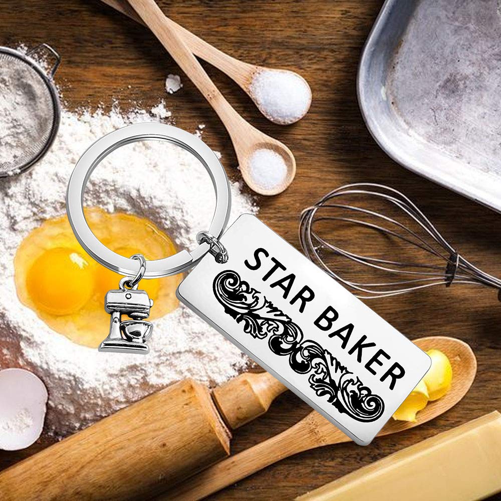 TIIMG GBBO Star Baker Keychain British Baking Show Gifts Pastry Chef Jewelry Gift for Baker Friend (Star baker)