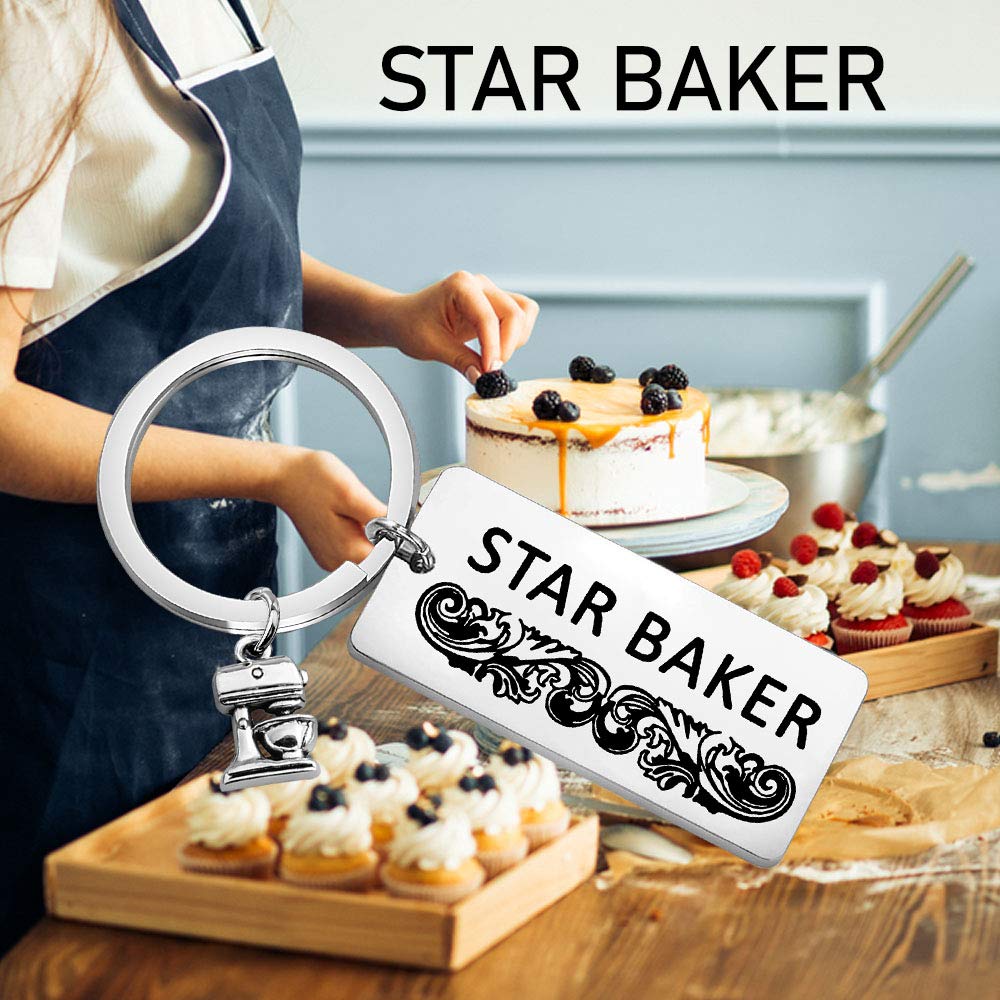 TIIMG GBBO Star Baker Keychain British Baking Show Gifts Pastry Chef Jewelry Gift for Baker Friend (Star baker)