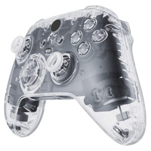 eXtremeRate Full Set Shell Buttons for Xbox Series X & S Controller, Clear Replacement Accessories Side Rails Grips Front Back Plate Cover for Xbox Core Wireless Controller [Controller Excluded]