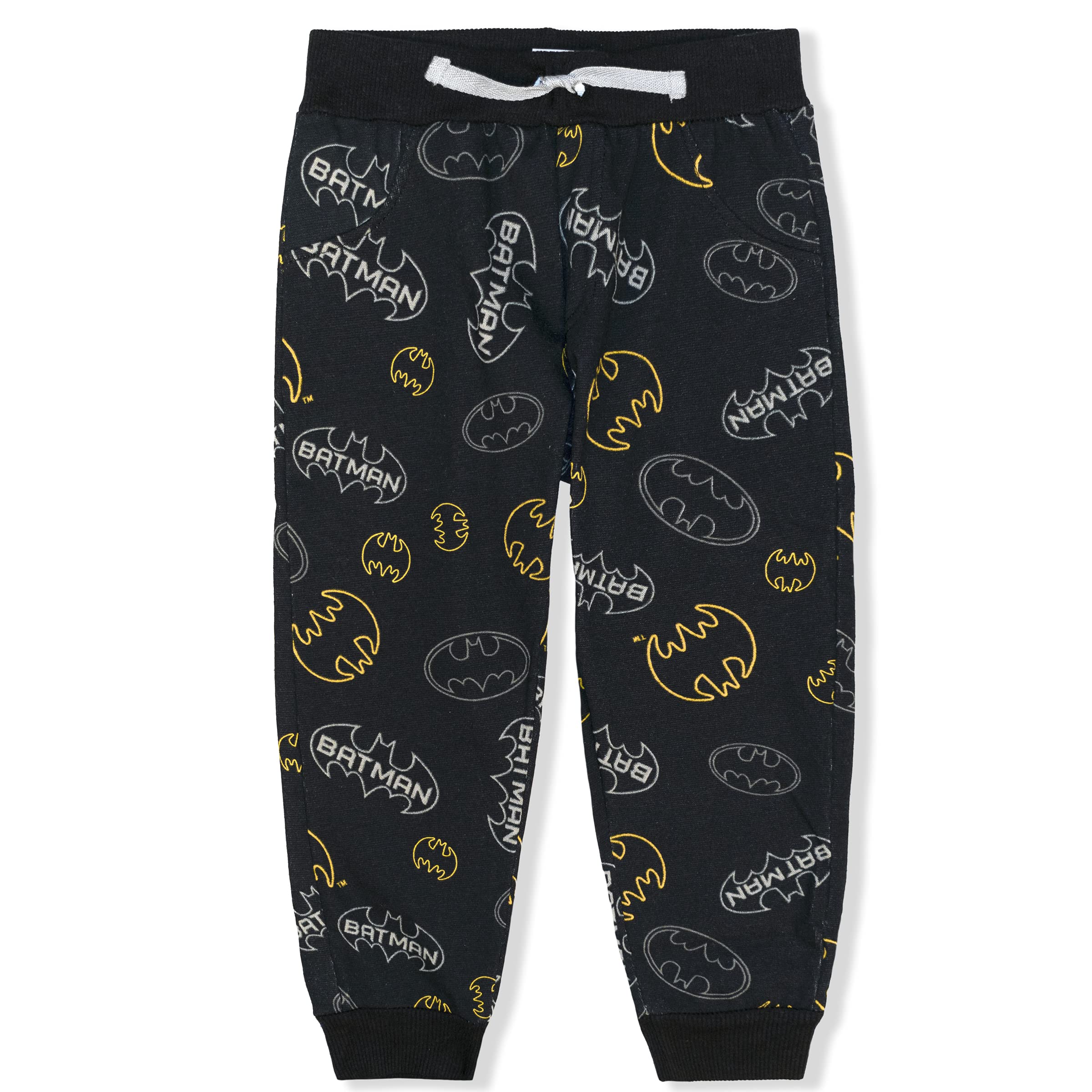 BATMAN Boys’ 2 Pack Jogger Pants for Toddler and Little Kids – Grey/Black