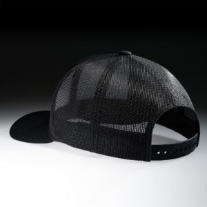 Larix Wild Blue Moon Design All Black Snapback Trucker Hat