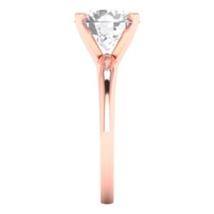 Clara Pucci 2.50ct Round Cut Solitaire White Lab Created Sapphire Engagement Bridal Promise Anniversary Ring in 18K Rose Gold 5