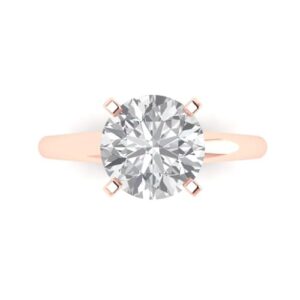 clara pucci 2.50ct round cut solitaire white lab created sapphire engagement bridal promise anniversary ring in 18k rose gold 5