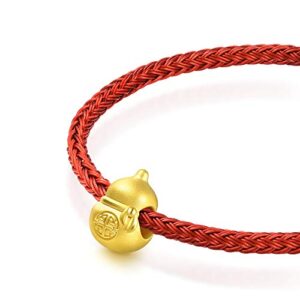 CHOW SANG SANG 999 24K Solid Gold 'Hello World' Gourd (Wulu) Charm Bracelet for Women 91360C