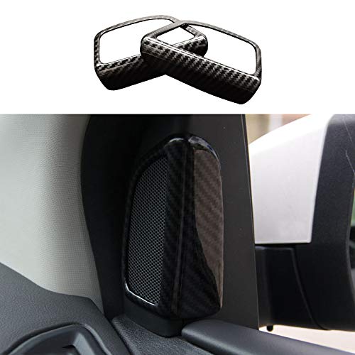 ruihe Carbon Fiber Color Door Speaker Audio Ring Cover Trim fit for Ford Focus 2012 2013 2014 2015 2016 2017 2018 RS ST Electric S SE SEL Titanium