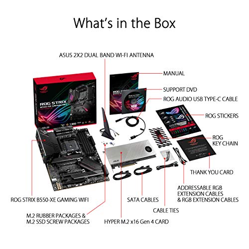 ASUS ROG Strix AMD AM4 ATX Motherboard - WiFi 6, 2.5Gb LAN, 16 Power Stages, Bundled Hyper M.2 Gen 4 Card, Addressable RGB