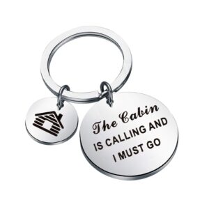 wsnang cabin gift keychain the cabin is calling and i must go keychain cottage county jewelry family gifts cabin lover gifts (keychain)