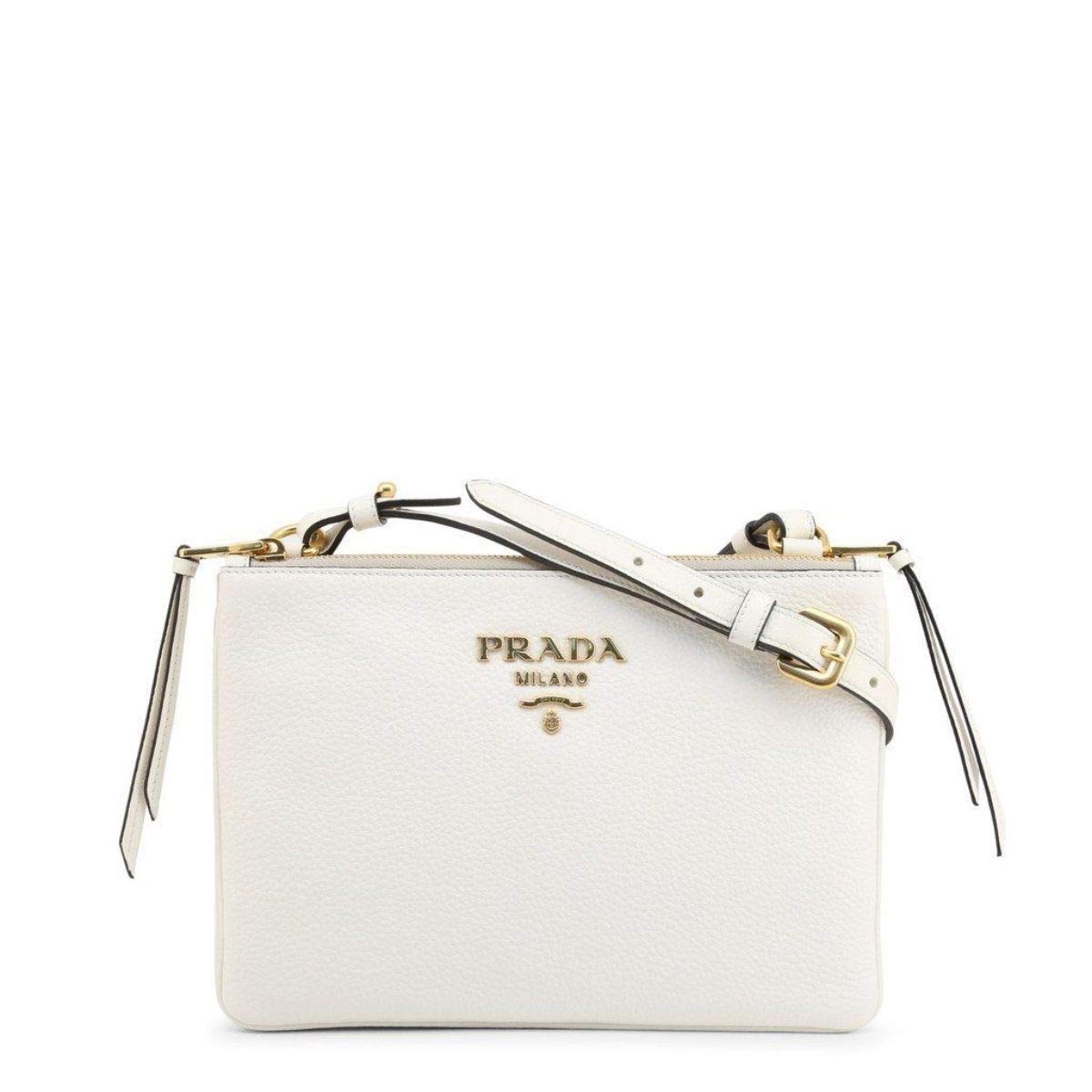 Prada White Leather Vitello Phenix Crossbody Bag 1BH046